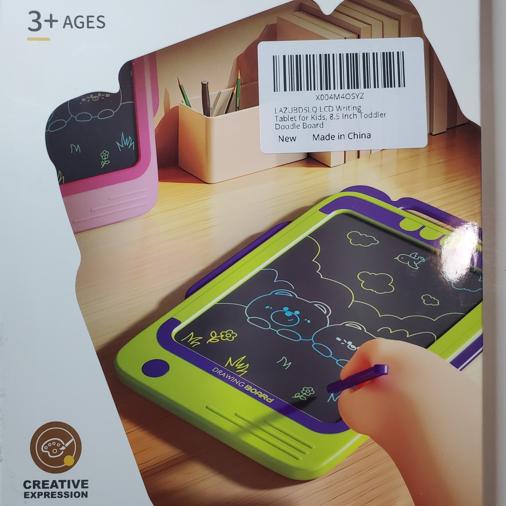 Childrens LCD Writing Board 8.5 Inch Toddler Doodle Tablet Green Purple XH8631 - Picture 2 of 4